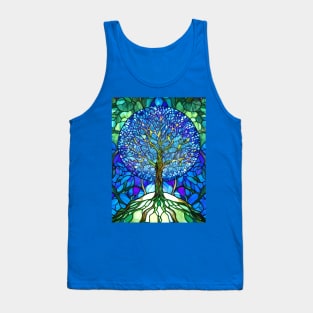 Stained Glass Tree On A Hill Tank Top